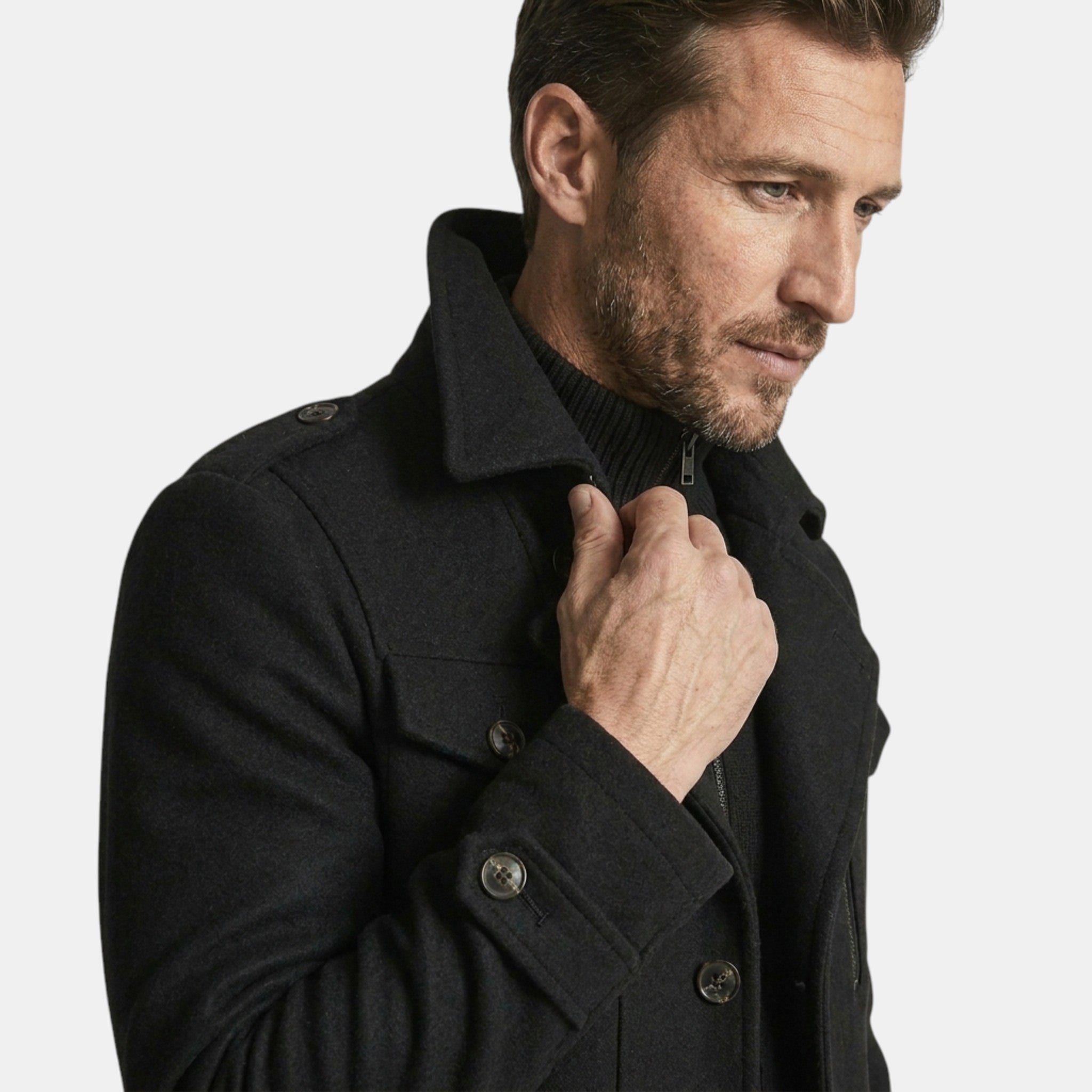 Men’s Luxury Wool Blend Overcoat Classic Tailored Fit SnugBubs Australia