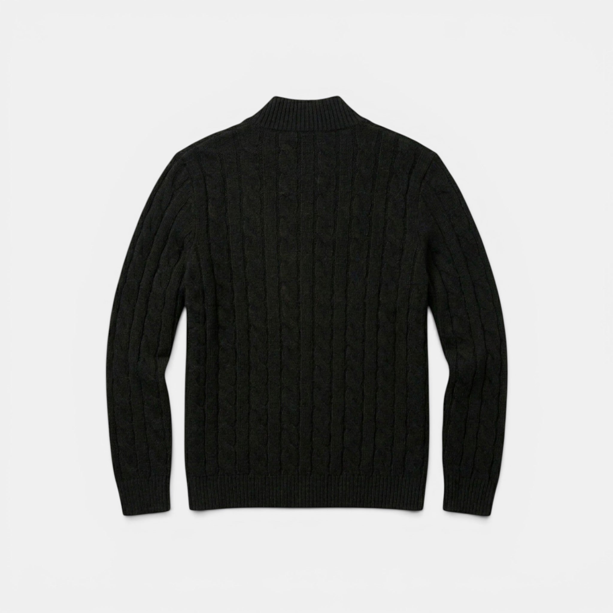 Men’s Quarter Zip Knit Sweater Classic Cable Texture SnugBubs Australia
