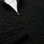 Men’s Quarter Zip Knit Sweater Classic Cable Texture SnugBubs Australia