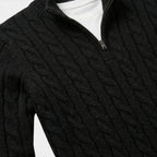 Men’s Quarter Zip Knit Sweater Classic Cable Texture SnugBubs Australia