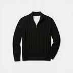 Men’s Quarter Zip Knit Sweater Classic Cable Texture SnugBubs Australia