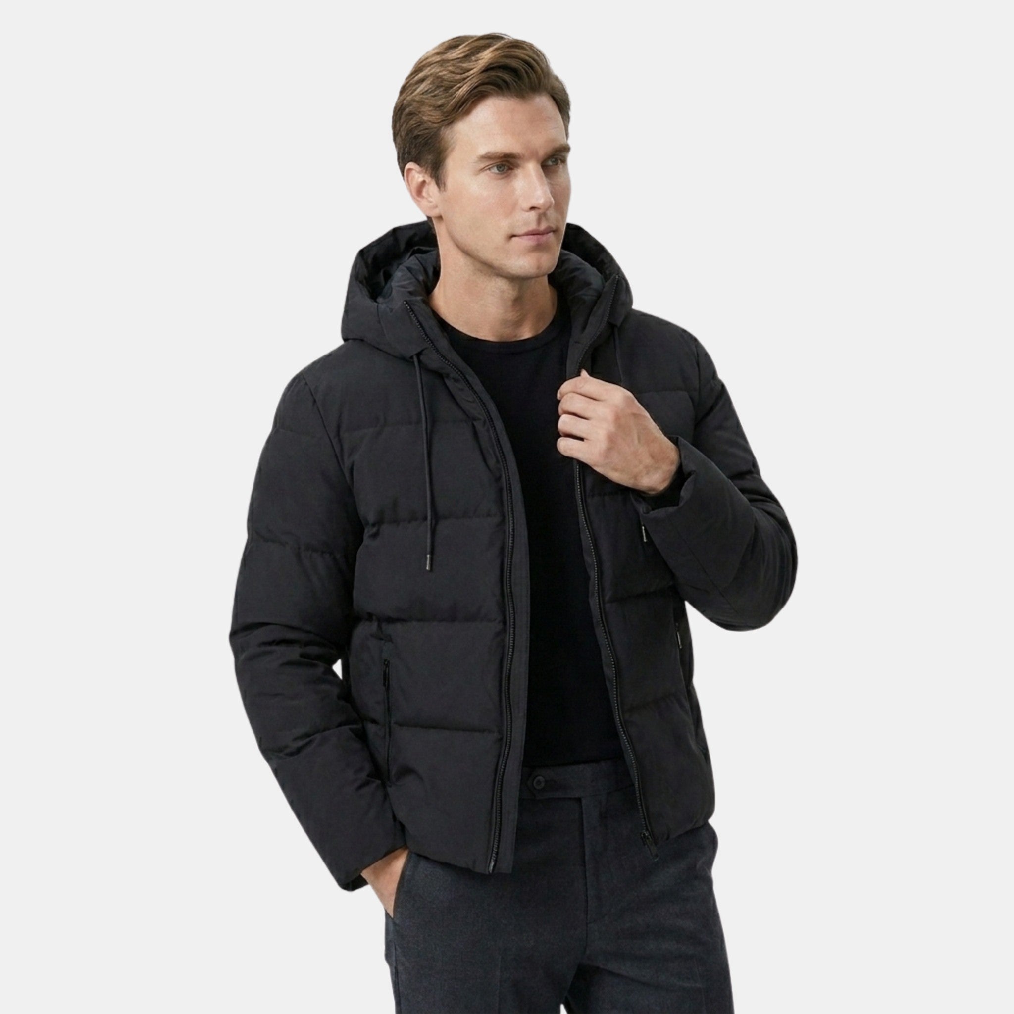 Men’s Quilted Puffer Jacket with Hood Lightweight Winter Coat SnugBubs Australia