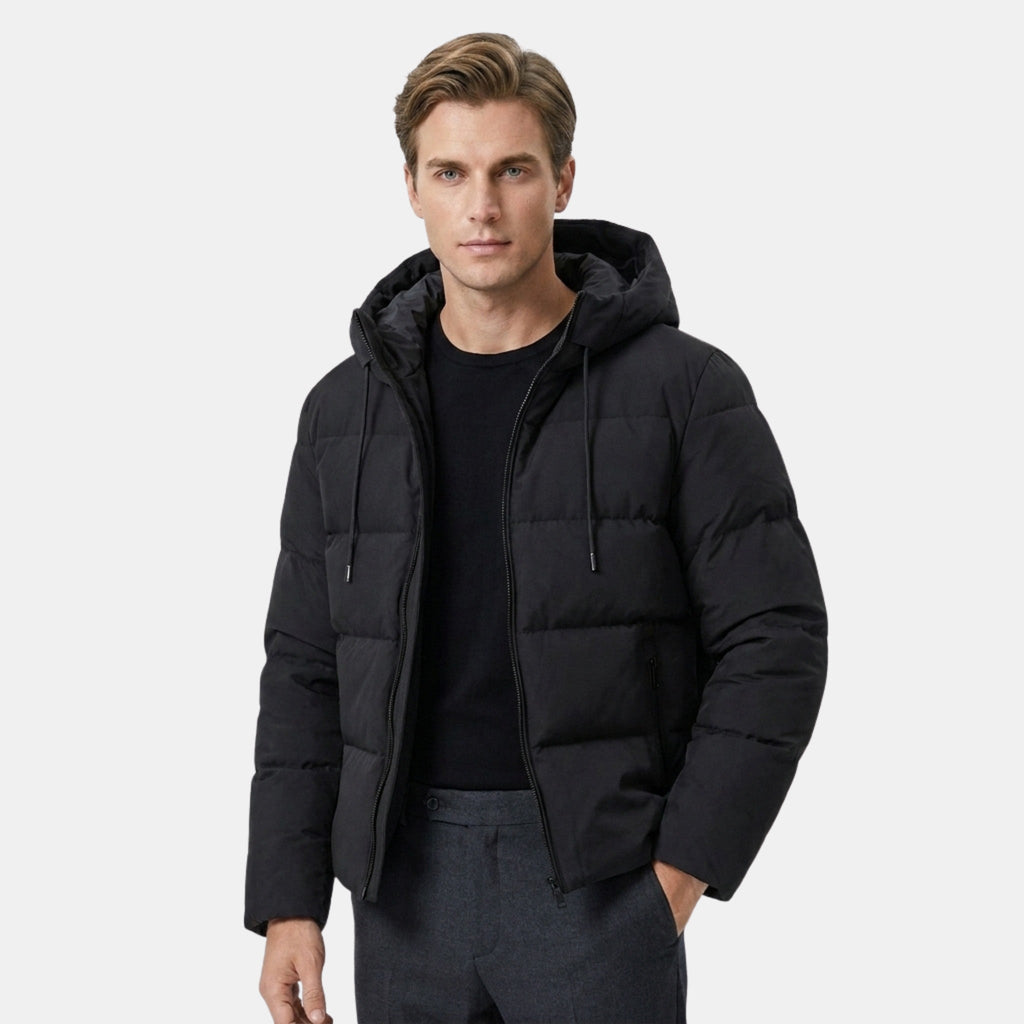 Men’s Quilted Puffer Jacket with Hood Lightweight Winter Coat SnugBubs Australia