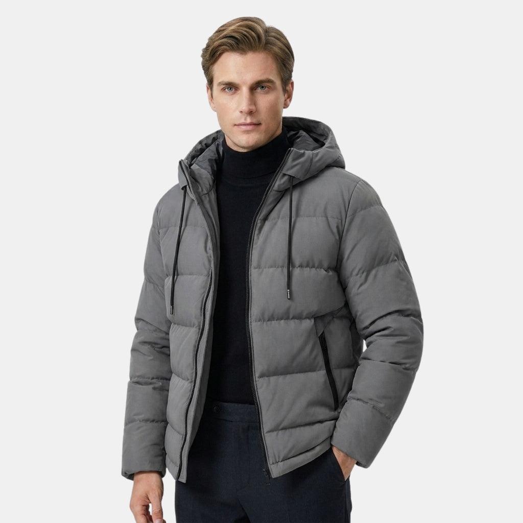 Men’s Quilted Puffer Jacket with Hood Lightweight Winter Coat SnugBubs Australia