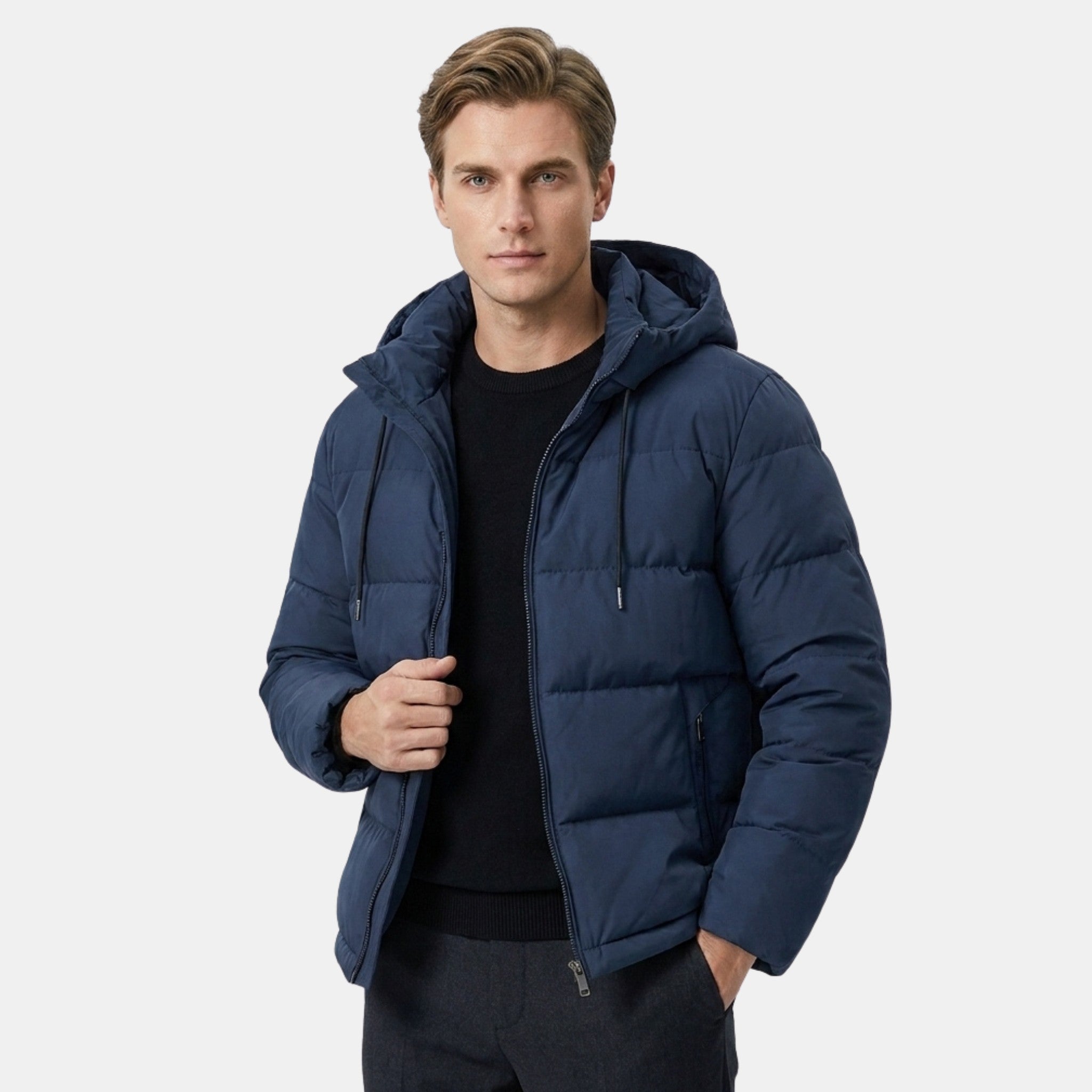 Men’s Quilted Puffer Jacket with Hood Lightweight Winter Coat SnugBubs Australia