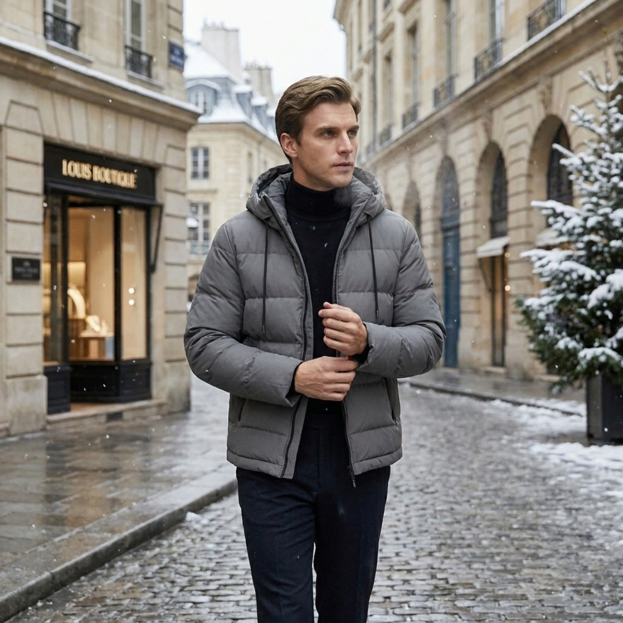 Men’s Quilted Puffer Jacket with Hood Lightweight Winter Coat SnugBubs Australia