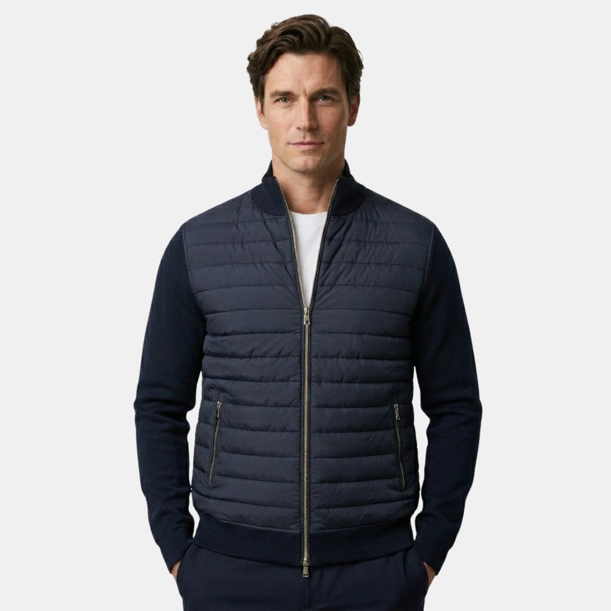 Men’s Quilted Zip Cardigan Lightweight Knit Jacket SnugBubs Australia
