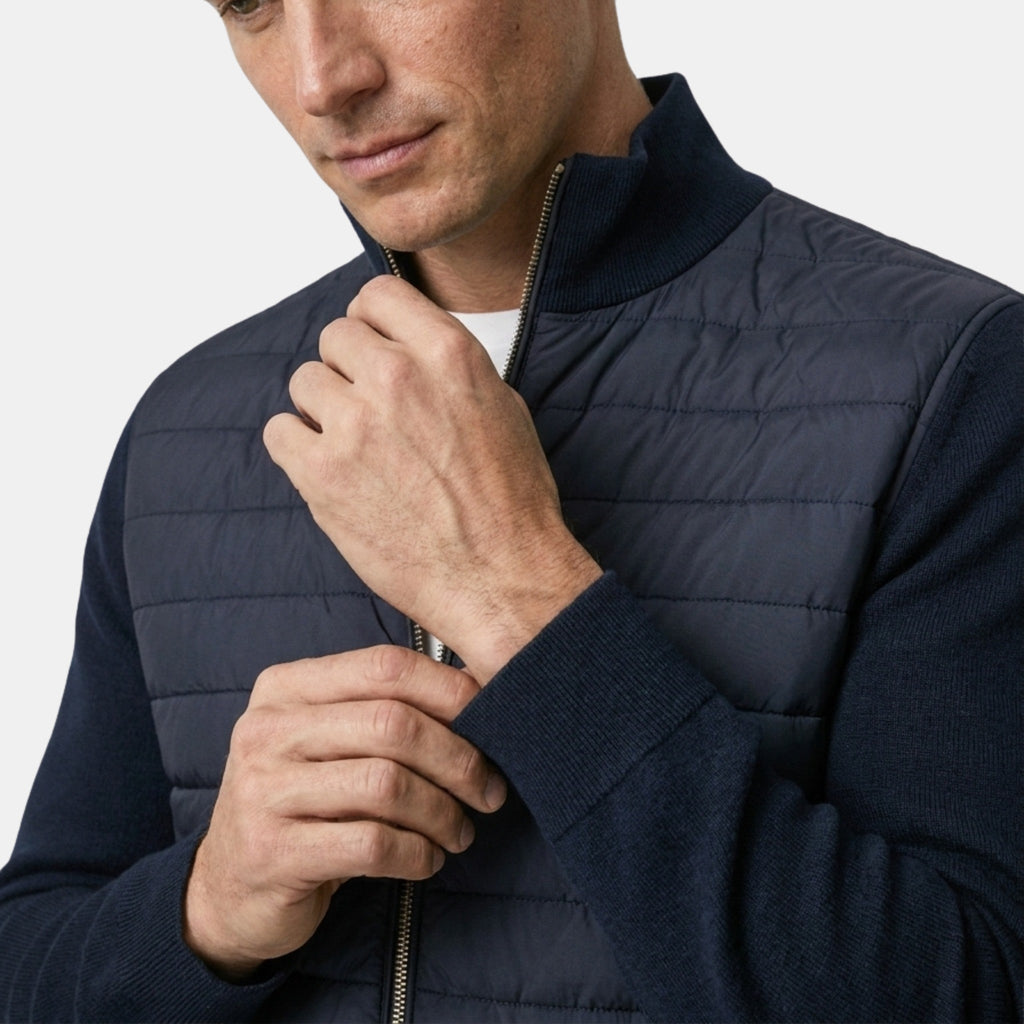 Men’s Quilted Zip Cardigan Lightweight Knit Jacket SnugBubs Australia
