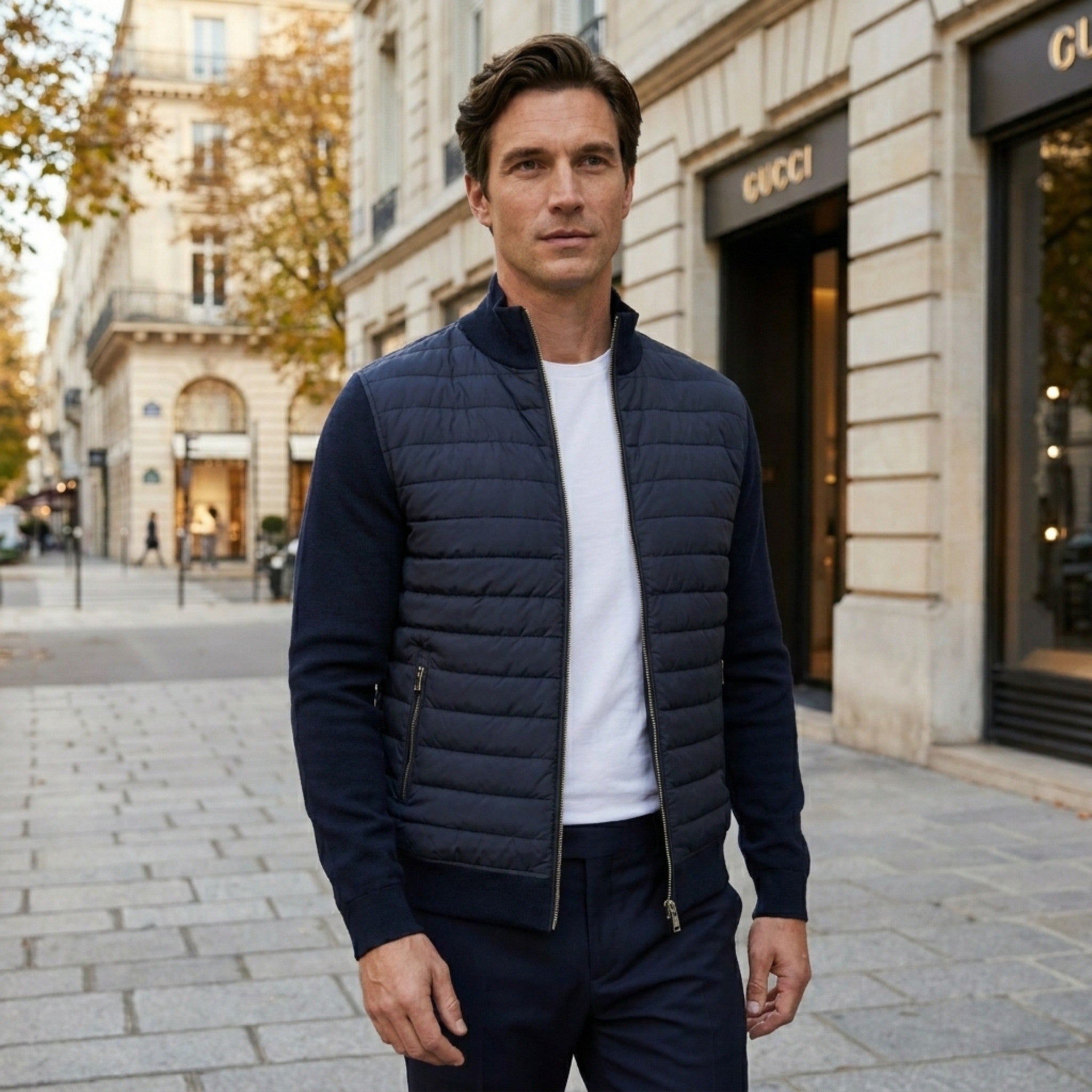 Men’s Quilted Zip Cardigan Lightweight Knit Jacket SnugBubs Australia