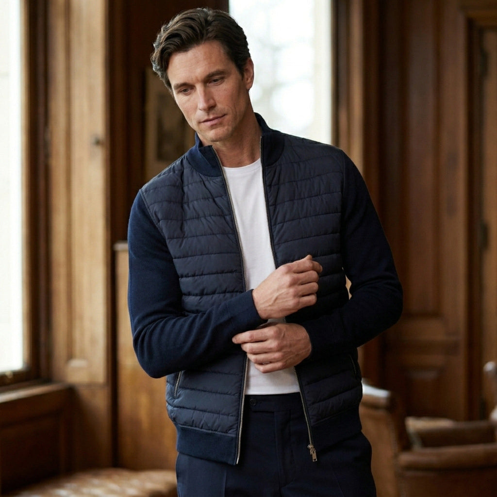 Men’s Quilted Zip Cardigan Lightweight Knit Jacket SnugBubs Australia