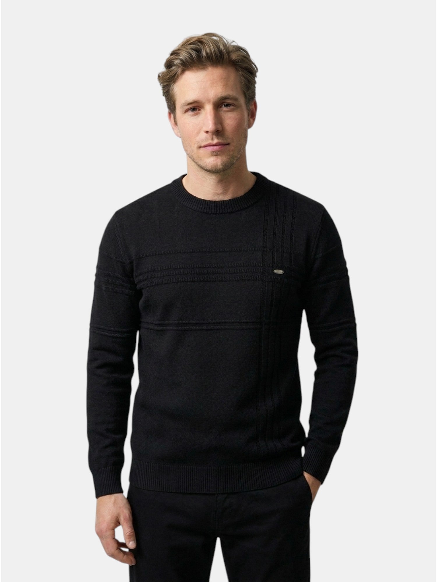 Men’s Soft Cotton Knit Sweater Classic Striped Pullover SnugBubs Australia