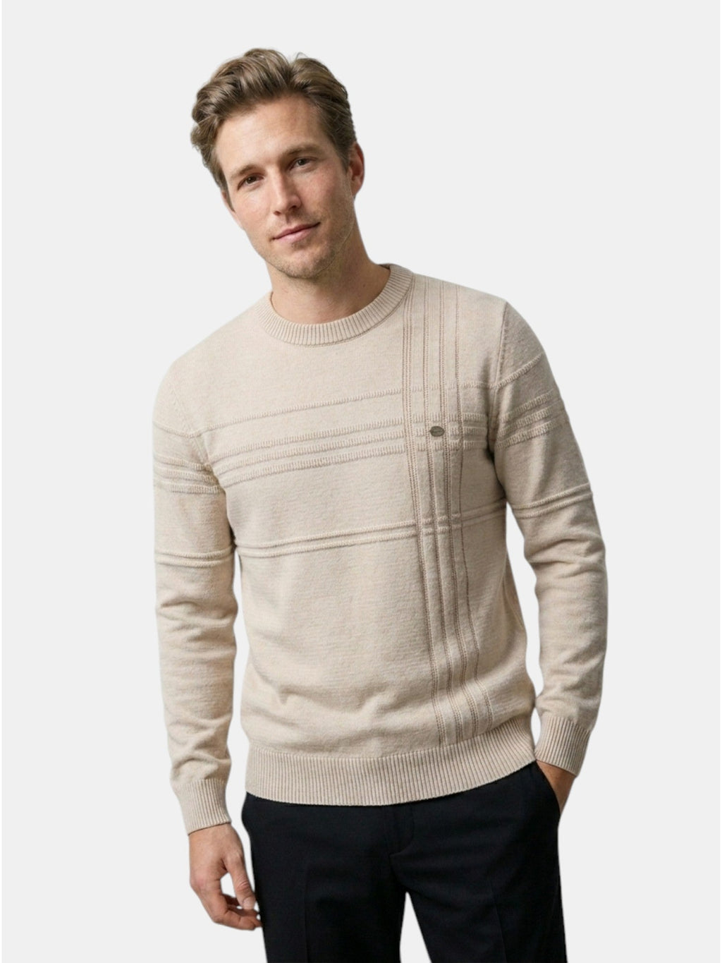 Men’s Soft Cotton Knit Sweater Classic Striped Pullover SnugBubs Australia