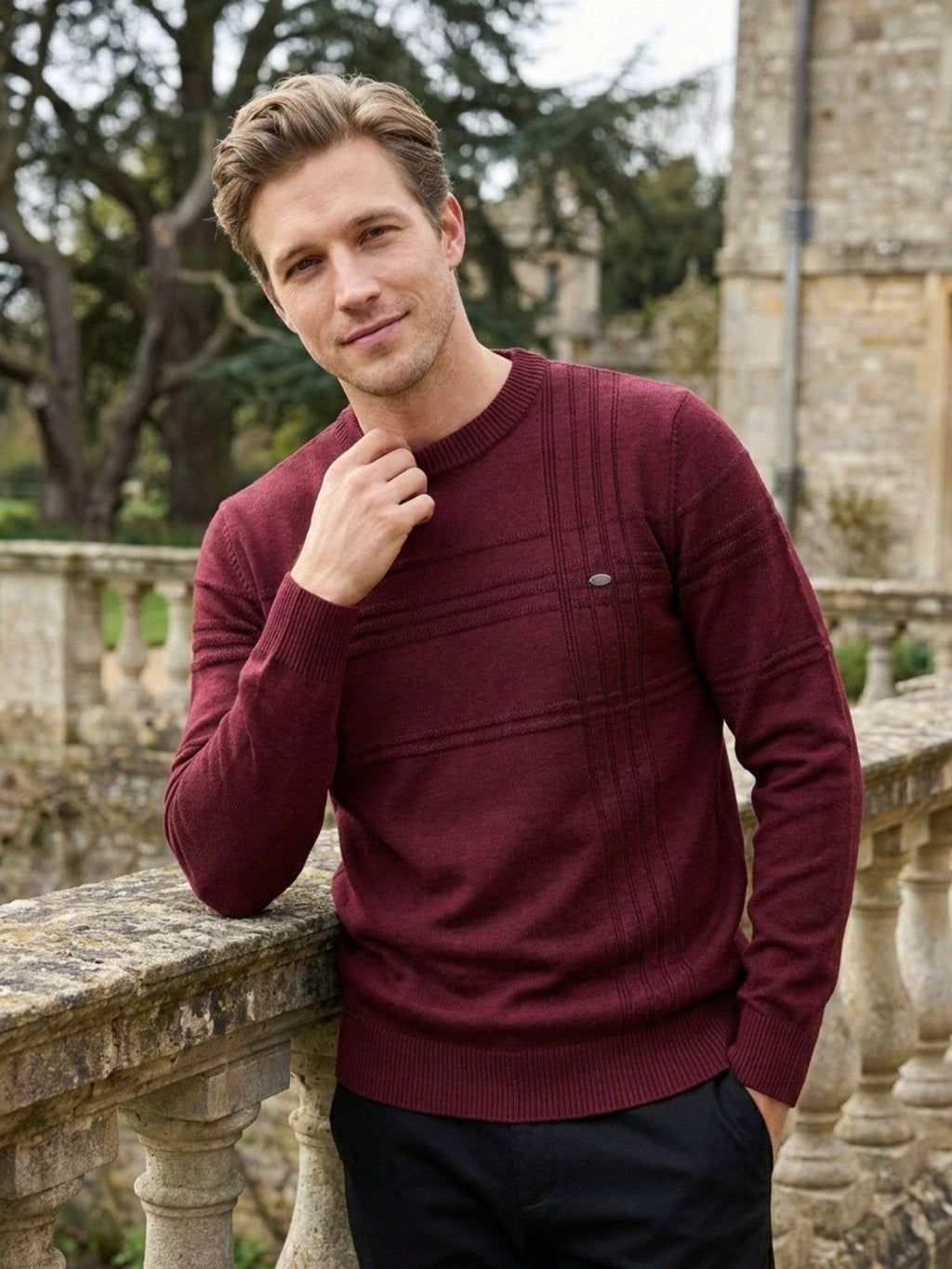 Men’s Soft Cotton Knit Sweater Classic Striped Pullover SnugBubs Australia