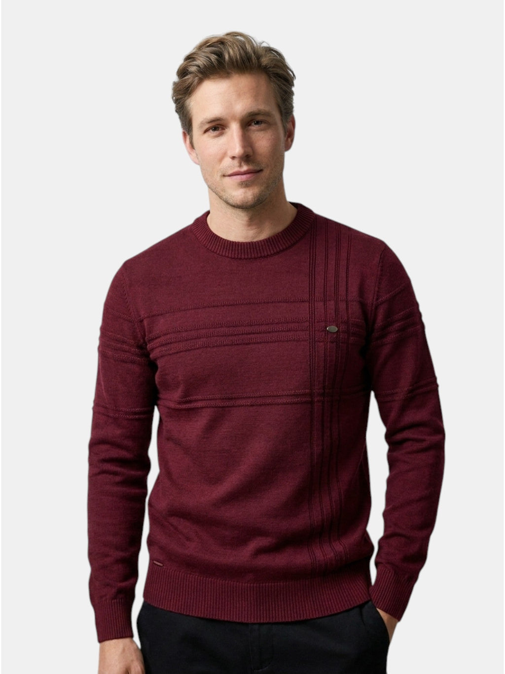 Men’s Soft Cotton Knit Sweater Classic Striped Pullover SnugBubs Australia