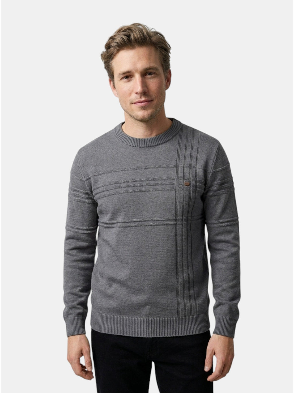 Men’s Soft Cotton Knit Sweater Classic Striped Pullover SnugBubs Australia