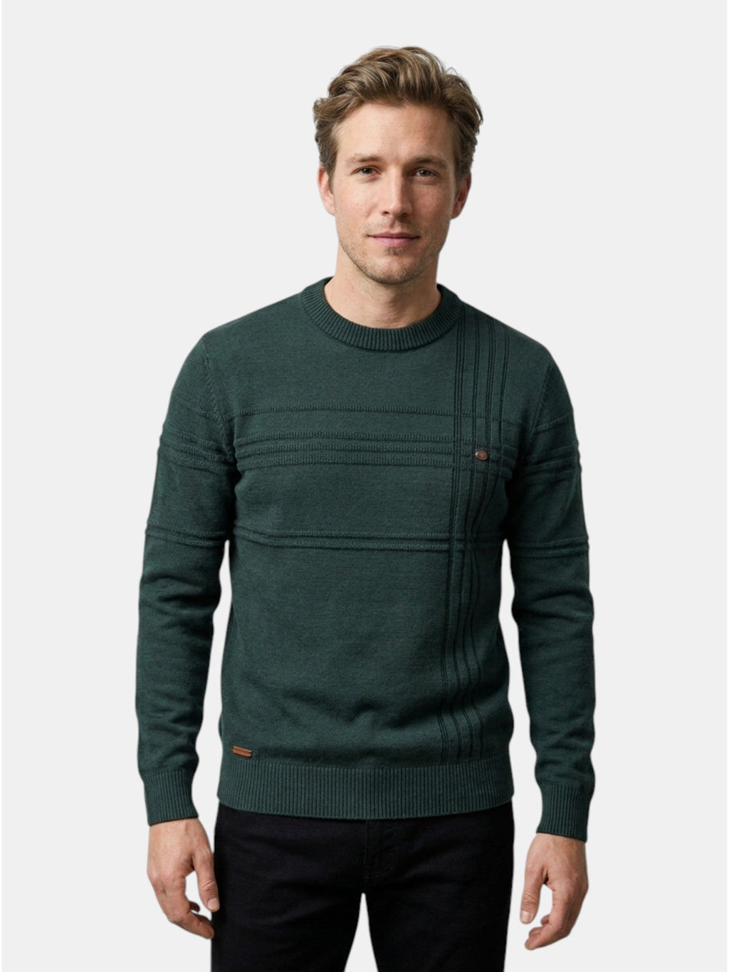 Men’s Soft Cotton Knit Sweater Classic Striped Pullover SnugBubs Australia