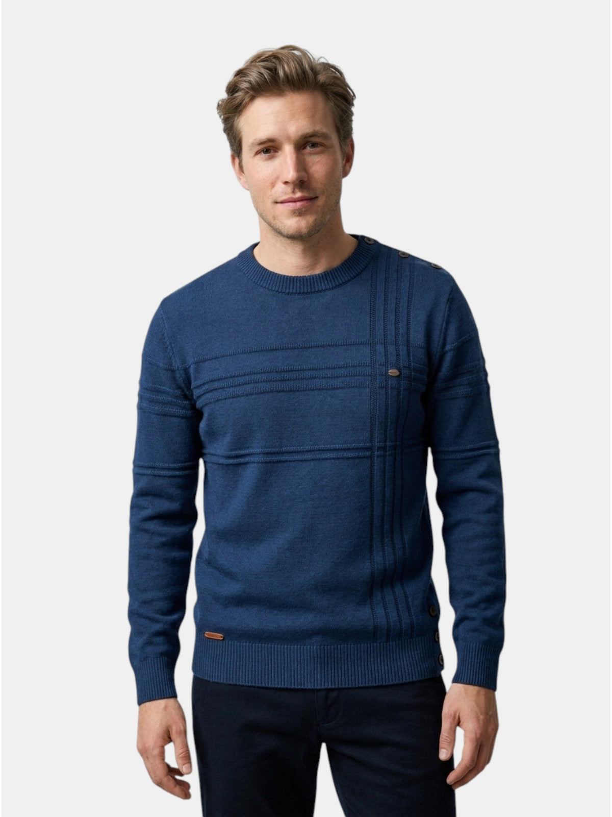 Men’s Soft Cotton Knit Sweater Classic Striped Pullover SnugBubs Australia