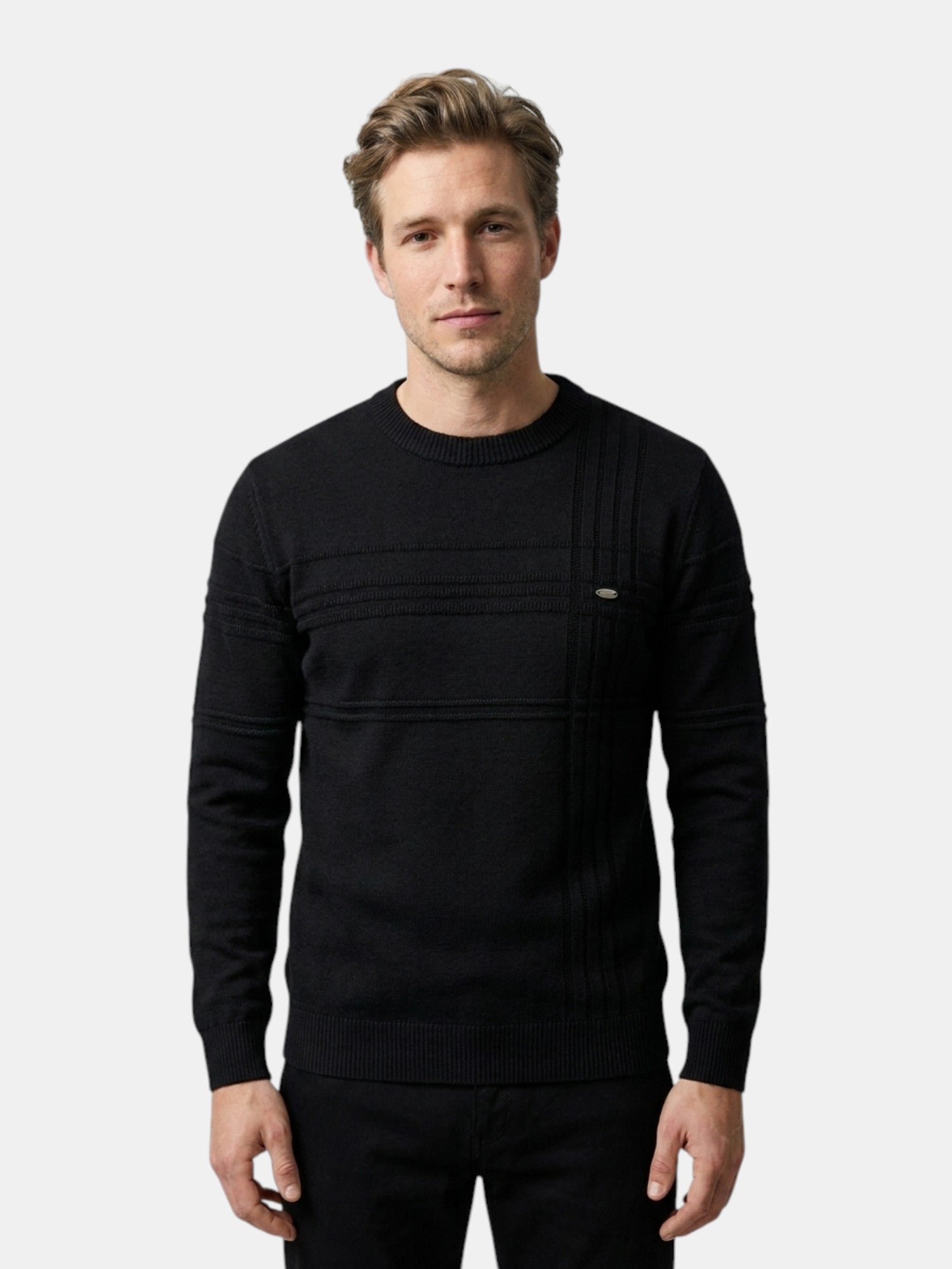 Men’s Soft Cotton Knit Sweater Classic Striped Pullover SnugBubs Australia