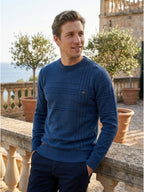Men’s Soft Cotton Knit Sweater Classic Striped Pullover SnugBubs Australia