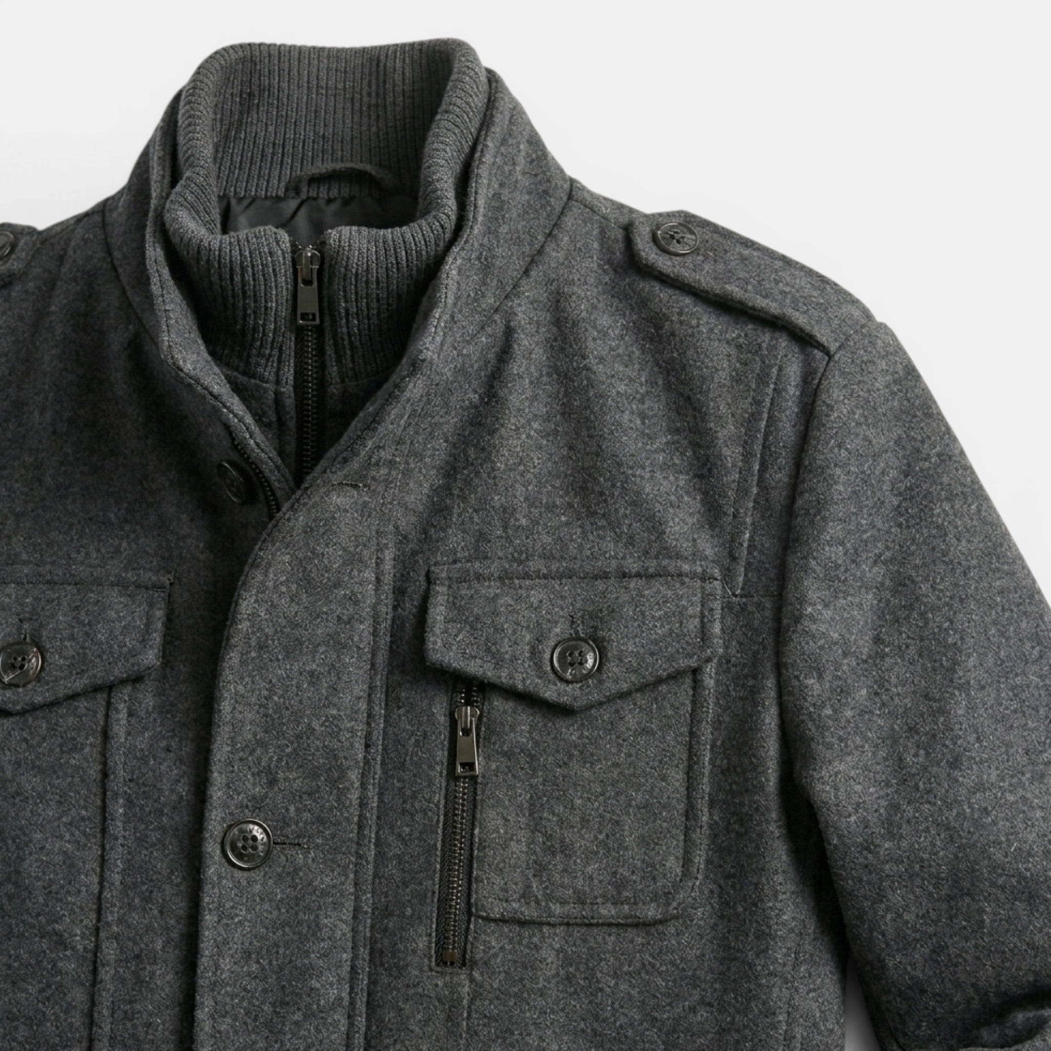 Men’s Wool Cashmere Overcoat Tailored Gray Winter Coat SnugBubs Australia