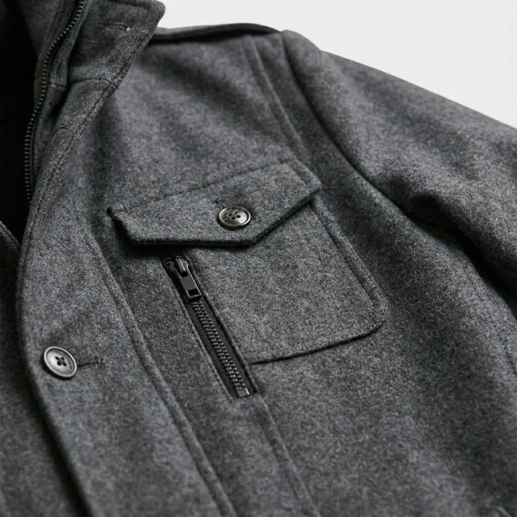 Men’s Wool Cashmere Overcoat Tailored Gray Winter Coat SnugBubs Australia