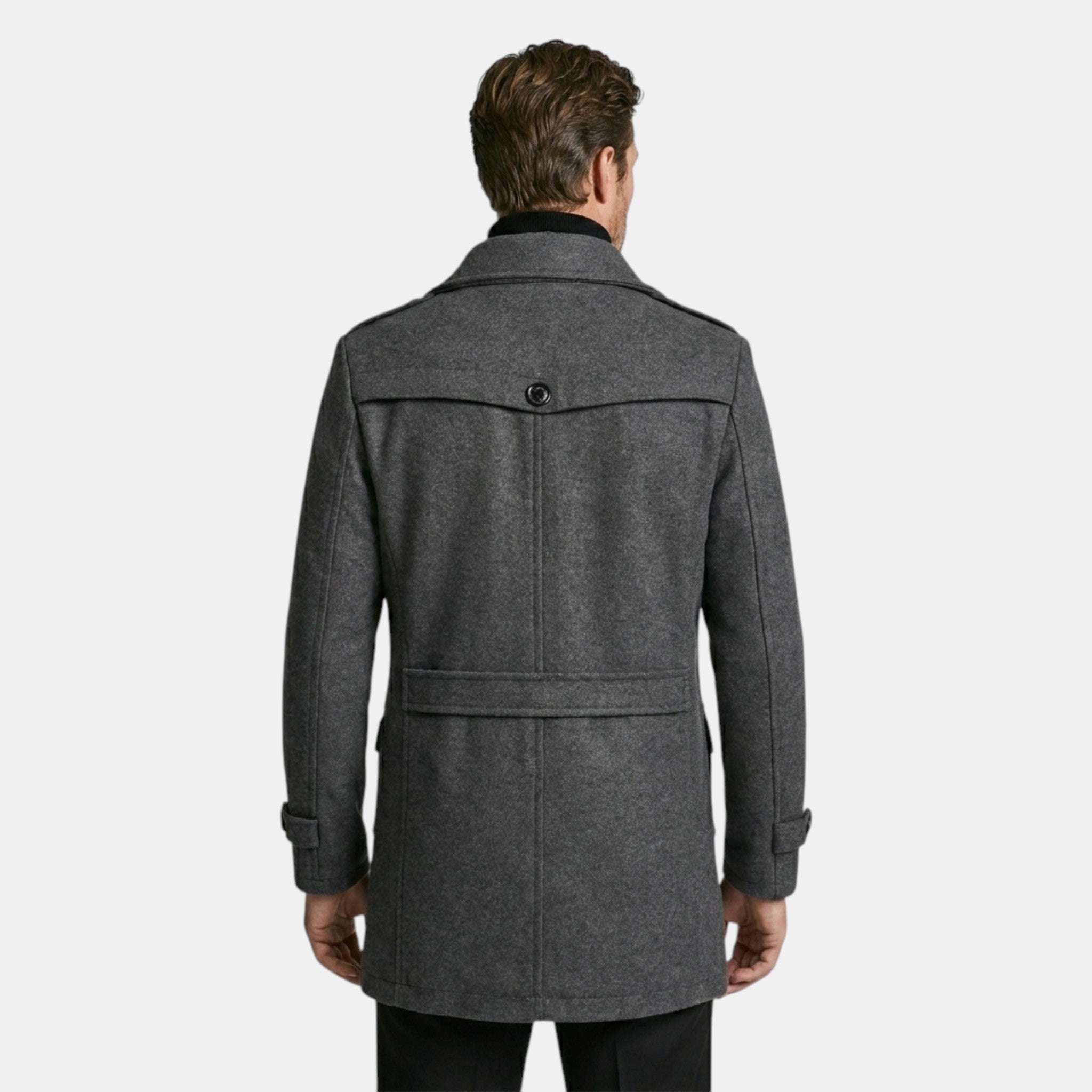 Men’s Wool Cashmere Overcoat Tailored Gray Winter Coat SnugBubs Australia