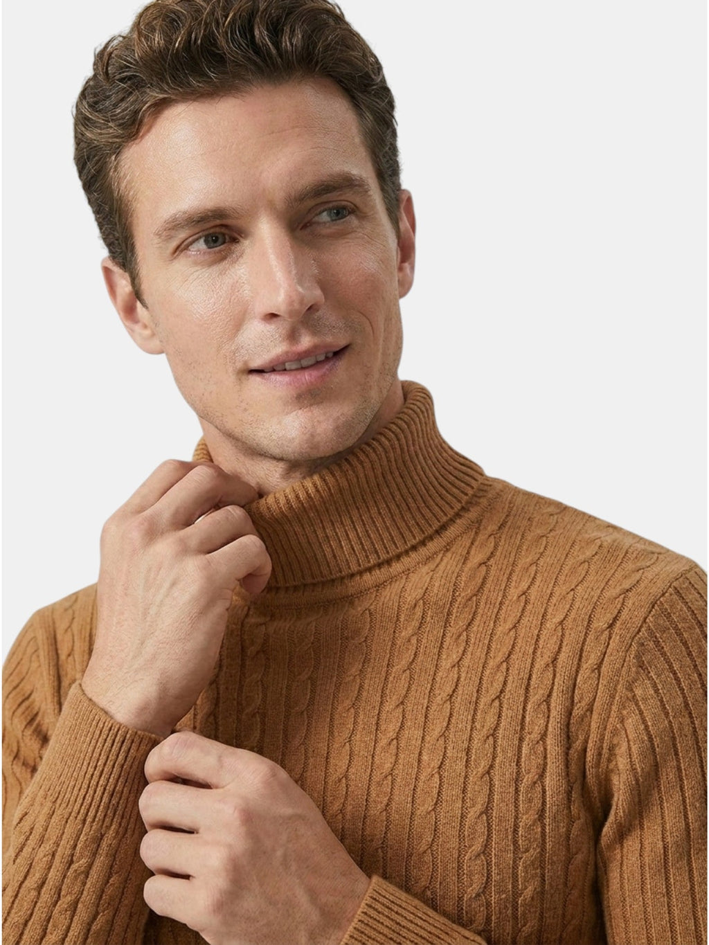 Men’s Wool Turtleneck Sweater Warm Ribbed Knit Pullover SnugBubs Australia