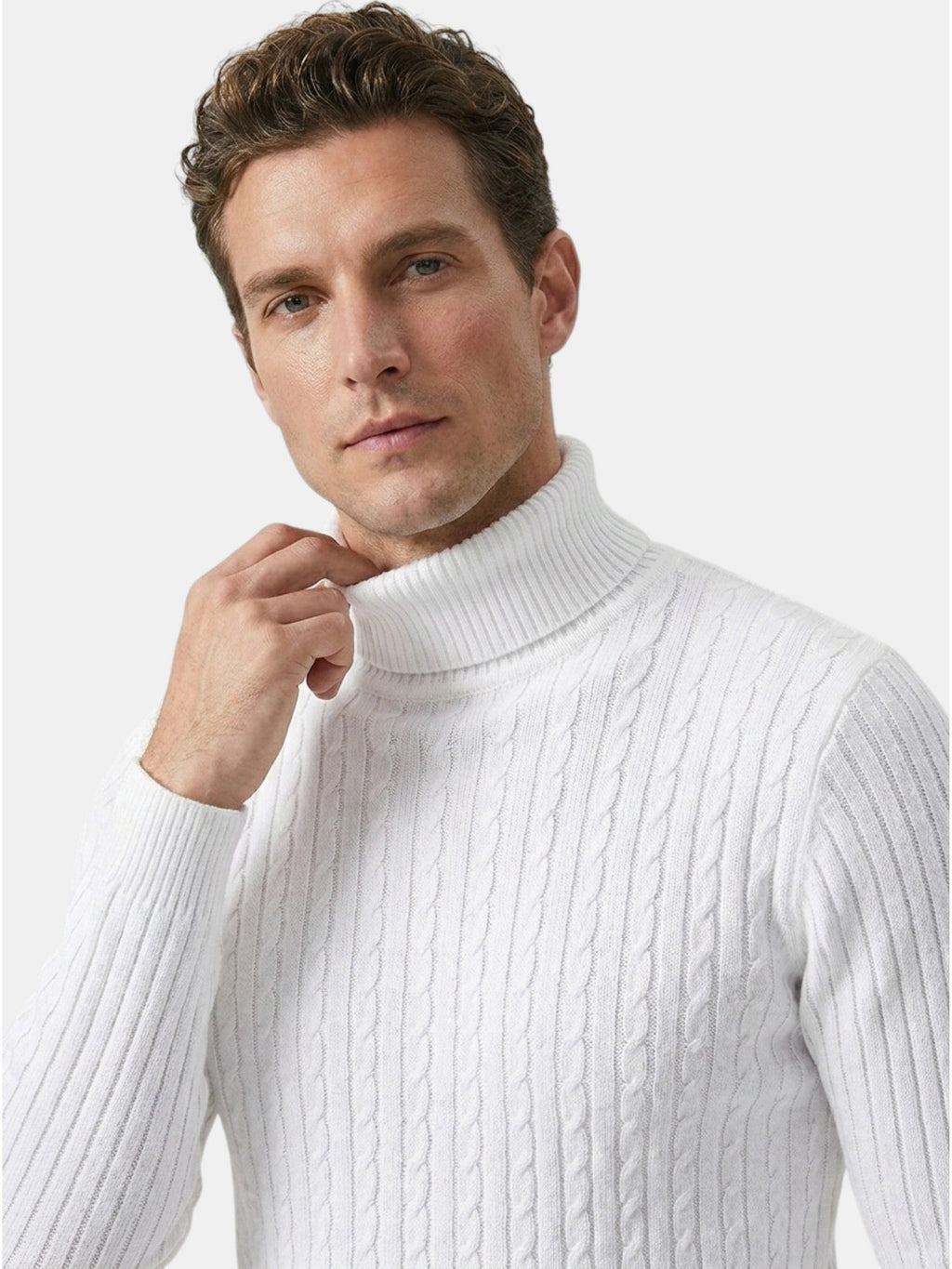 Men’s Wool Turtleneck Sweater Warm Ribbed Knit Pullover SnugBubs Australia