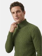 Men’s Wool Turtleneck Sweater Warm Ribbed Knit Pullover SnugBubs Australia