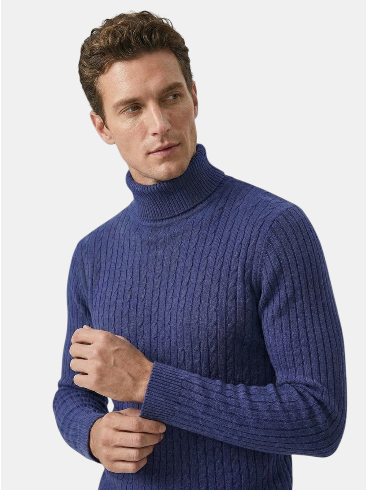 Men’s Wool Turtleneck Sweater Warm Ribbed Knit Pullover SnugBubs Australia