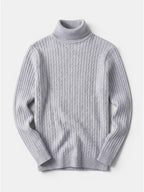 Men’s Wool Turtleneck Sweater Warm Ribbed Knit Pullover SnugBubs Australia