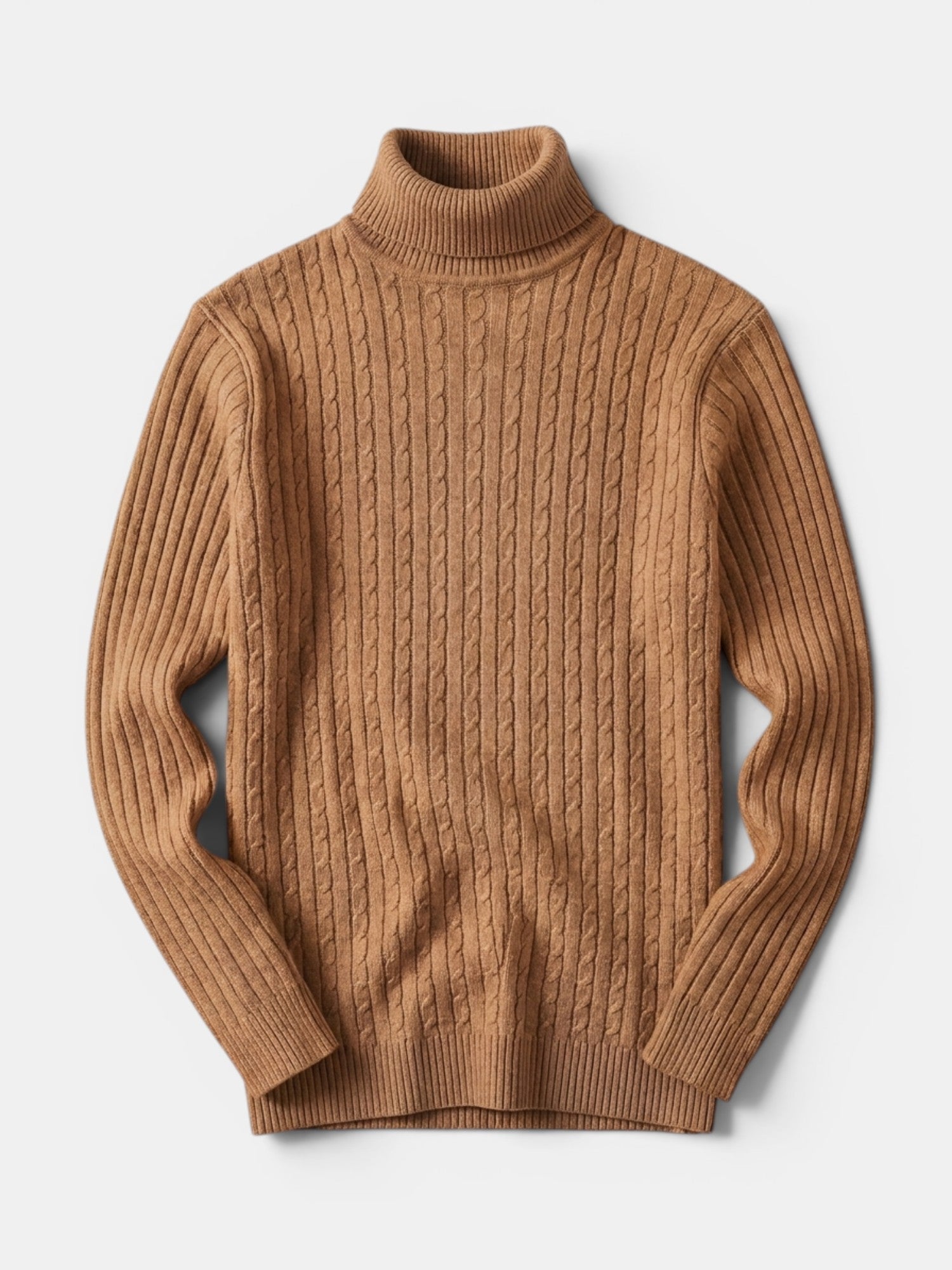Men’s Wool Turtleneck Sweater Warm Ribbed Knit Pullover SnugBubs Australia