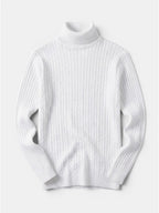 Men’s Wool Turtleneck Sweater Warm Ribbed Knit Pullover SnugBubs Australia