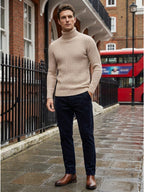 Men’s Wool Turtleneck Sweater Warm Ribbed Knit Pullover SnugBubs Australia