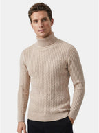Men’s Wool Turtleneck Sweater Warm Ribbed Knit Pullover SnugBubs Australia