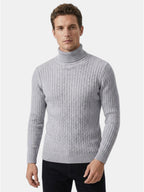 Men’s Wool Turtleneck Sweater Warm Ribbed Knit Pullover SnugBubs Australia
