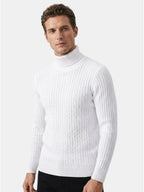 Men’s Wool Turtleneck Sweater Warm Ribbed Knit Pullover SnugBubs Australia