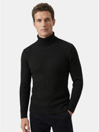 Men’s Wool Turtleneck Sweater Warm Ribbed Knit Pullover SnugBubs Australia