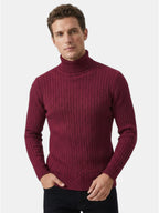 Men’s Wool Turtleneck Sweater Warm Ribbed Knit Pullover SnugBubs Australia