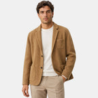 Men's Blazer with Notch Lapels and Patch Pockets