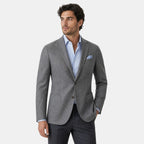 Men's Blazer with Notch Lapels and Patch Pockets