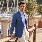 Men's Blazer with Notch Lapels and Patch Pockets