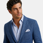 Men's Blazer with Notch Lapels and Patch Pockets