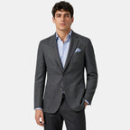Men's Blazer with Notch Lapels and Patch Pockets