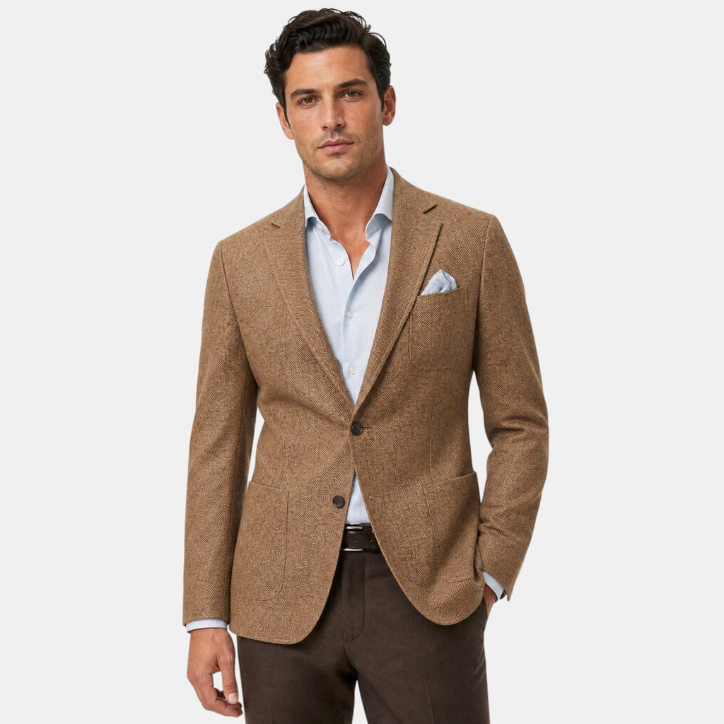 Men's Blazer with Notch Lapels and Patch Pockets