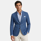 Men's Blazer with Notch Lapels and Patch Pockets
