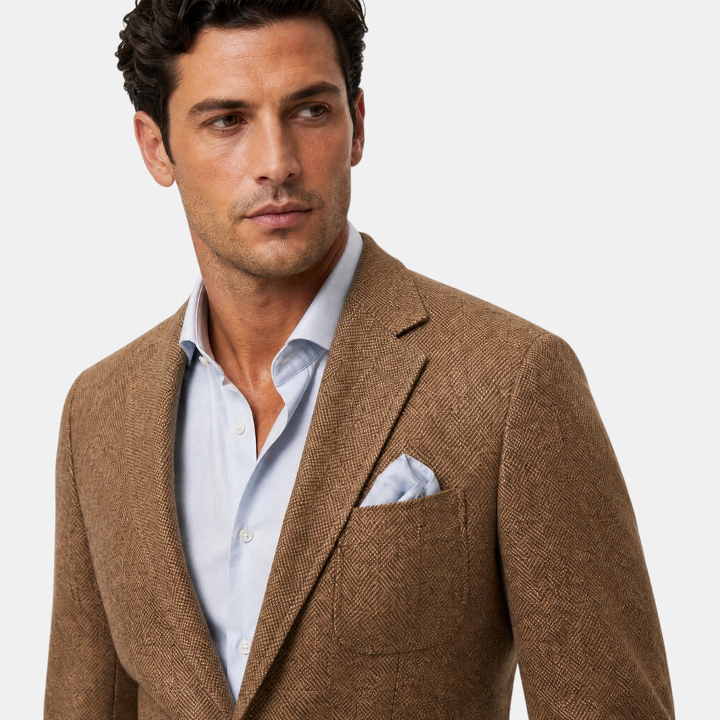 Men's Blazer with Notch Lapels and Patch Pockets
