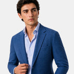 Men's Blazer with Notched Lapel and Single Breasted Button Closure