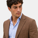 Men's Blazer with Notched Lapel and Single Breasted Button Closure