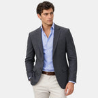 Men's Blazer with Notched Lapel and Single Breasted Button Closure